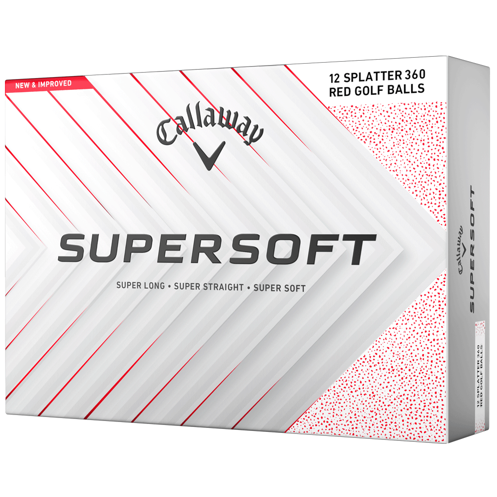 Callaway 2026 Supersoft Splatter Golf Balls – Red